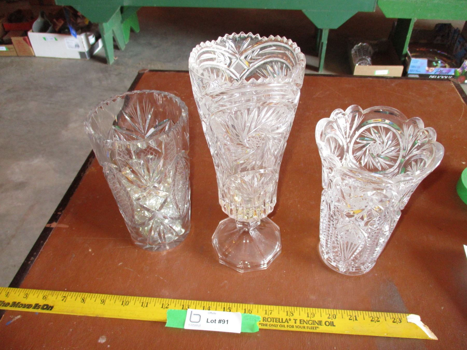 Cut glass vases