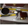 Image 3 : Metal toolbox with hammer, small fry pan, misc