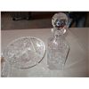 Image 2 : clear glass etched pitcher (cracked) + misc