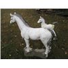 Image 1 : (2) Cement horses 45" tall adult with colt