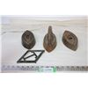 Image 1 : (3) Antique Irons and a Trivet
