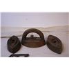 Image 2 : (3) Antique Irons and a Trivet