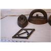 Image 3 : (3) Antique Irons and a Trivet