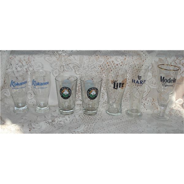 Assorted beer glasses