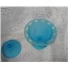 Image 2 : Frosted blue pedestal candy dish vintage