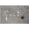 Image 1 : Glass and crystal bottle stoppers - one 2nd from left has flea bite at base