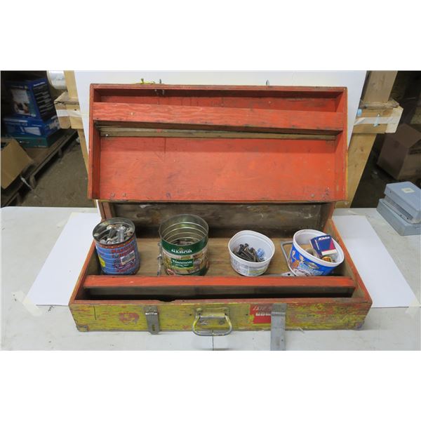 Wood Tool Case w/ Contents - 32x18x8"