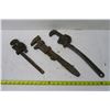 Image 1 : 3 Vintage Pipe Wrenches