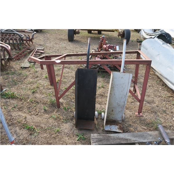 2 Carts w/ Wheels & Metal Stand