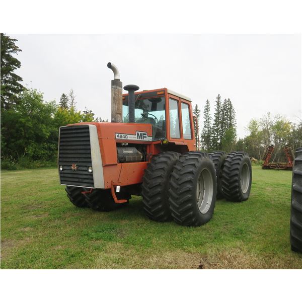 Massey Ferguson 4840 Tractor - 9952hrs. - Articulated Steering, 4x4 Duals (20.8-38 Tires), Runs & Dr