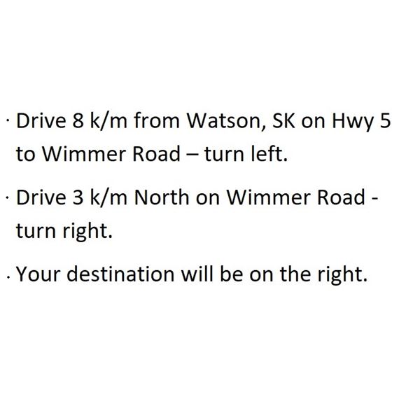 Directions to Watson, SK