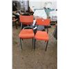 5 Plastic Seat Orange Chairs