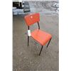 Image 4 : 5 Plastic Seat Orange Chairs