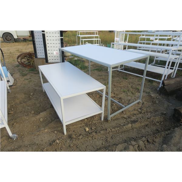 2 Department Store Shelves on Wheels - 30x60x36" & 54x24x26"