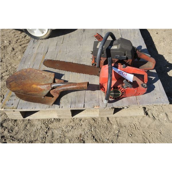2 Chainsaws & 2 Shovel Heads