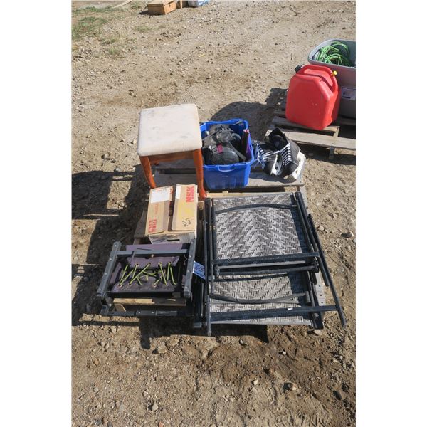 3 Chairs, Skates & Misc.