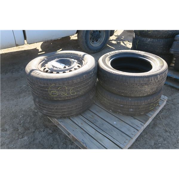 4 Tiger Paw Tires 225/60R16, 2 Are on Rim