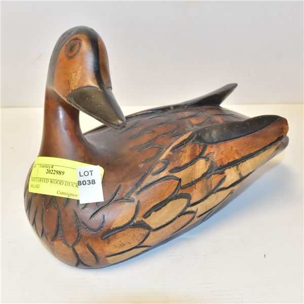 HAND CARVED WOOD DUCK MALLARD