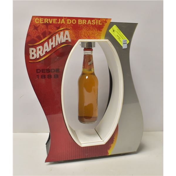 BRAHMA BEER SIGN WITH FLOATING BEER BOTTLE NO