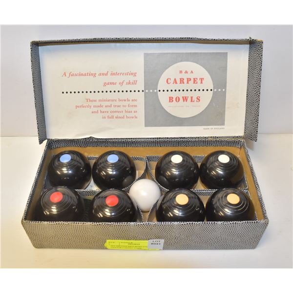 50'S BRITISH B&A BOWLS SET INDOOR CARPET GAME