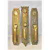 Image 1 : 3 FANCY ANTIQUE BRASS DOOR HANDLES