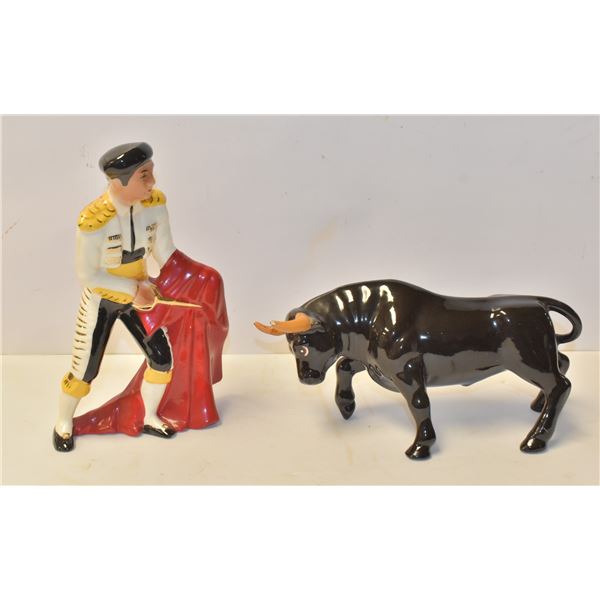 1950S CERAMIC BULLFIGHTER AND BULL SET