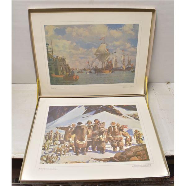 HISTORICAL HUDSON BAY PAINTINGS LITHO SET IN BOX