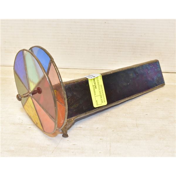 60'S BRASS STAINED GLASS KELIODASCOPE