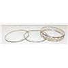 Image 1 : LOT OF 3 SILVER TONE BANGLE BRACELETS