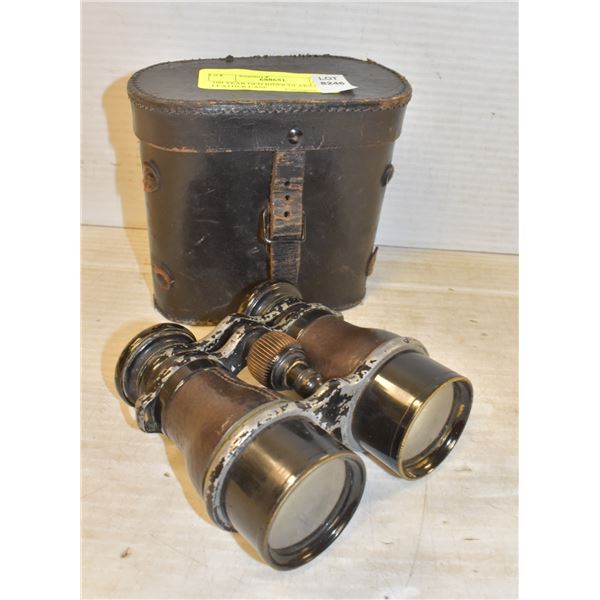 100 YEAR OLD BINOCULARS IN LEATHER CASE