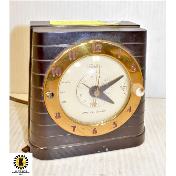 ART DECO TELECHRON ALARM CLOCK