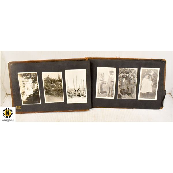 ANTIQUE PHOTO ALBUM WITH PICTURES