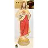 LARGE HAND PAINTED CAST JESUS STATUE