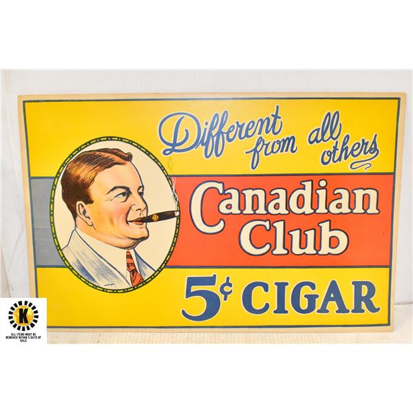 1930S CANADIAN CLUB CIGAR STORE ADVERTISING