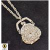 SILVER TONE PERFUME LOCKET AND CHAIN