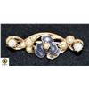 GOLD TONE AND PEARL STYLE BROOCH