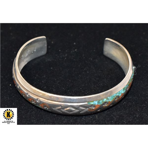 SILVER MEXICAN ENAMELLED BRACELET