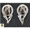 ANTIQUE HEMATITE COSTUME JEWELRY EARRINGS