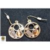 Image 1 : PAIR GOLD TONE WITH STONES CIRCLE EARRINGS