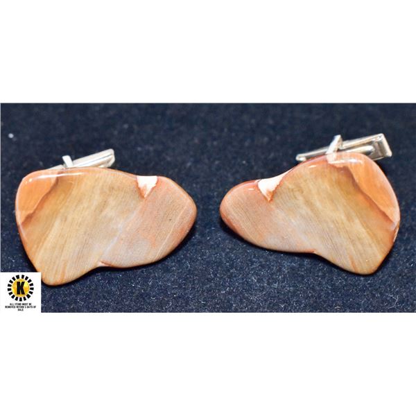 VINTAGE AGATE STONE CUFFLINKS