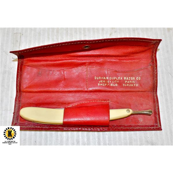 ANTIQUE BARBERS STRAIGHT RAZOR KIT FOR