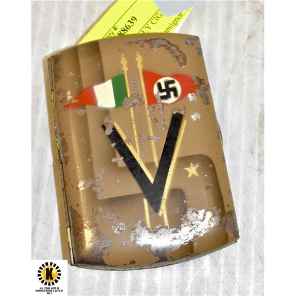 WW2 GERMAN ITALY CIGARETTE TIN W NOTE