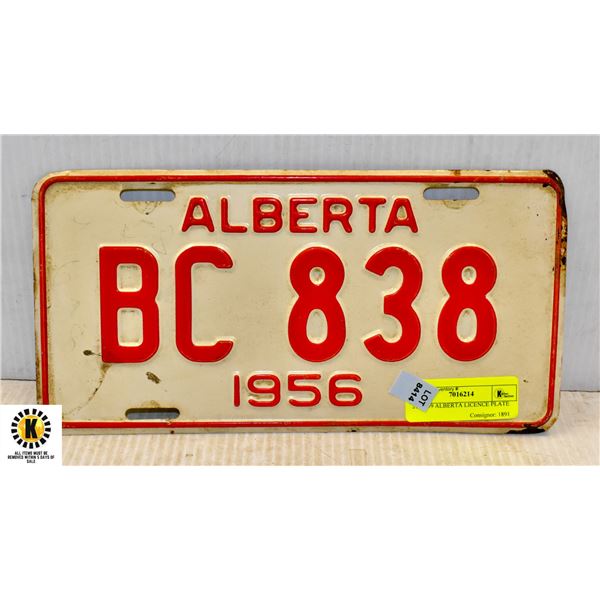 21. 1959 ALBERTA LICENCE PLATE