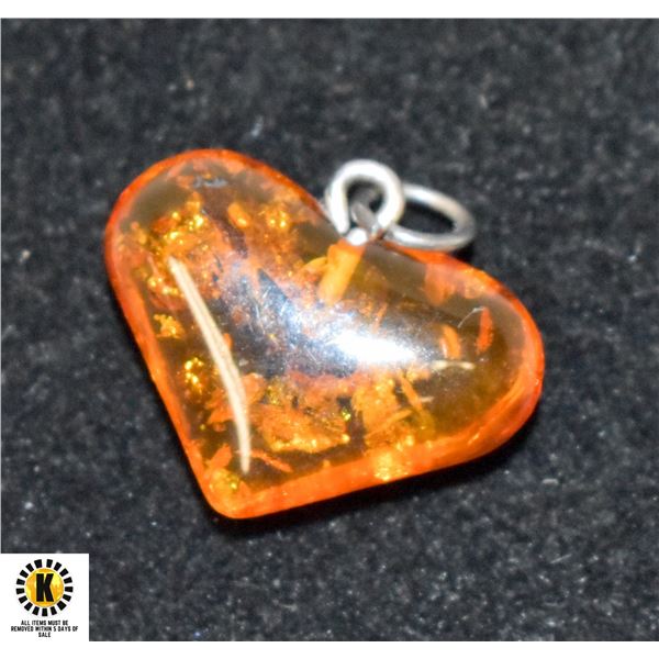 AMBER HEART PENDANT