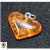 AMBER HEART PENDANT