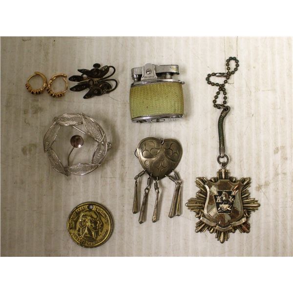 LOT ASSORTED ANTIQUE JEWELLERY MASONIC