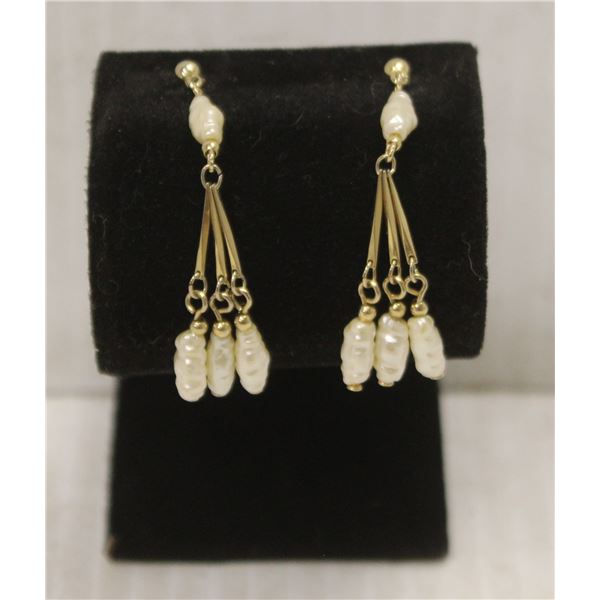 SEED PEARL DROP EARRINGS