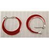 Image 1 : RED ENAMEL HOOP EARRINGS