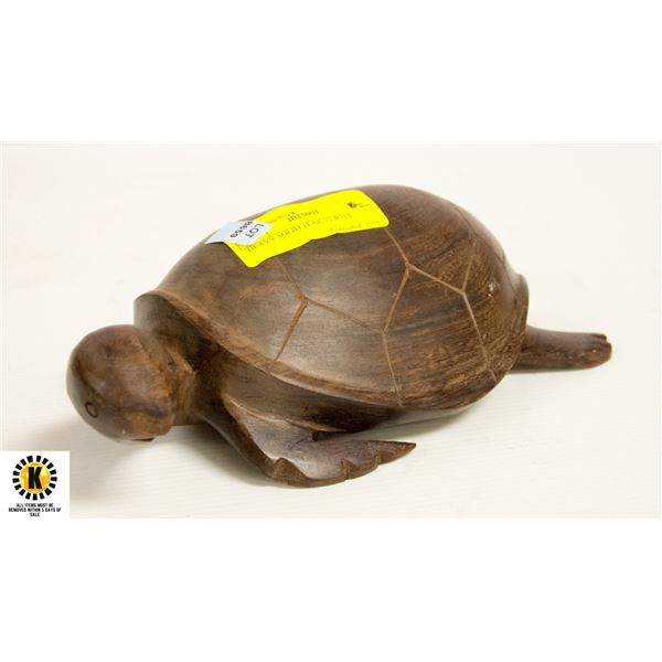 HEAVY SOLID TEAK TURTLE