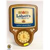 70'S WOOD LABATT'S BEER CLOCK WORKS